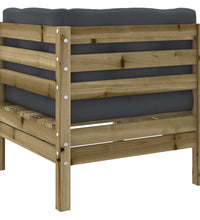 4-tlg. Garten-Sofagarnitur mit Kissen Kiefernholz Imprägniert