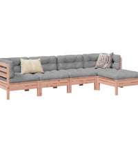 5-tlg. Garten-Sofagarnitur mit Kissen Massivholz Douglasie