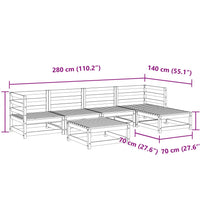 6-tlg. Garten-Sofagarnitur Weiß Massivholz Kiefer