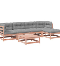 6-tlg. Garten-Sofagarnitur mit Kissen Massivholz Douglasie