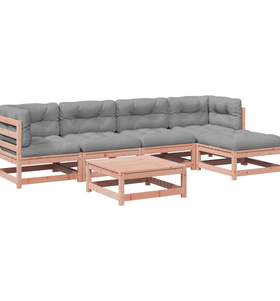 6-tlg. Garten-Sofagarnitur mit Kissen Massivholz Douglasie