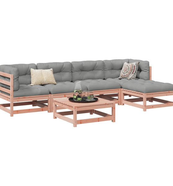 6-tlg. Garten-Sofagarnitur mit Kissen Massivholz Douglasie