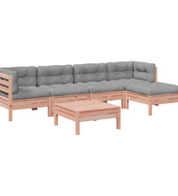 6-tlg. Garten-Sofagarnitur mit Kissen Massivholz Douglasie