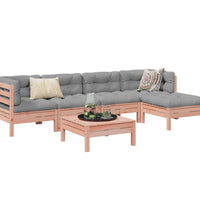 6-tlg. Garten-Sofagarnitur mit Kissen Massivholz Douglasie