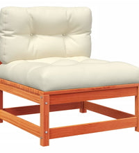 4-tlg. Garten-Sofagarnitur mit Kissen Wachsbraun Kiefernholz