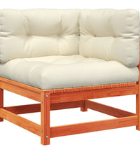 4-tlg. Garten-Sofagarnitur mit Kissen Wachsbraun Kiefernholz