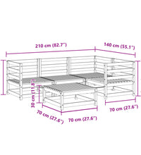 5-tlg. Garten-Sofagarnitur Kiefernholz Imprägniert