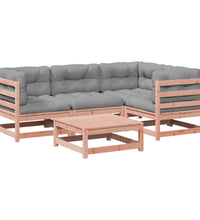 5-tlg. Garten-Sofagarnitur mit Kissen Massivholz Douglasie