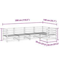5-tlg. Garten-Sofagarnitur Massivholz Douglasie