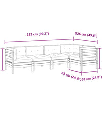 5-tlg. Garten-Sofagarnitur mit Kissen Massivholz Douglasie