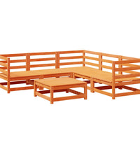 6-tlg. Garten-Sofagarnitur Wachsbraun Massivholz Kiefer