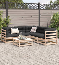 6-tlg. Garten-Sofagarnitur mit Kissen Massivholz Kiefer