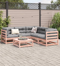 6-tlg. Garten-Sofagarnitur mit Kissen Massivholz Douglasie