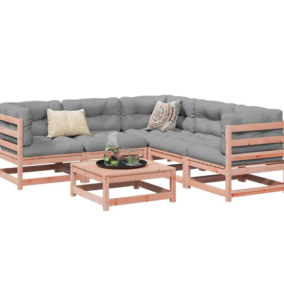 6-tlg. Garten-Sofagarnitur mit Kissen Massivholz Douglasie