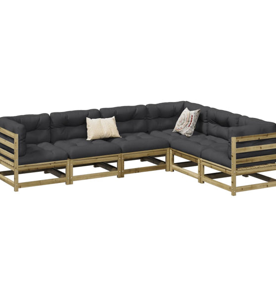 6-tlg. Garten-Sofagarnitur Kiefernholz Imprägniert