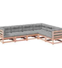 6-tlg. Garten-Sofagarnitur mit Kissen Massivholz Douglasie