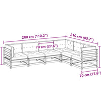 6-tlg. Garten-Sofagarnitur mit Kissen Massivholz Douglasie