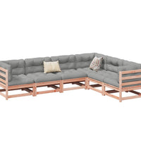 6-tlg. Garten-Sofagarnitur mit Kissen Massivholz Douglasie