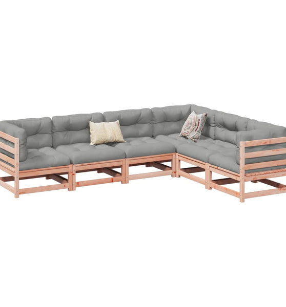 6-tlg. Garten-Sofagarnitur mit Kissen Massivholz Douglasie