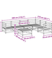 7-tlg. Garten-Sofagarnitur Massivholz Douglasie