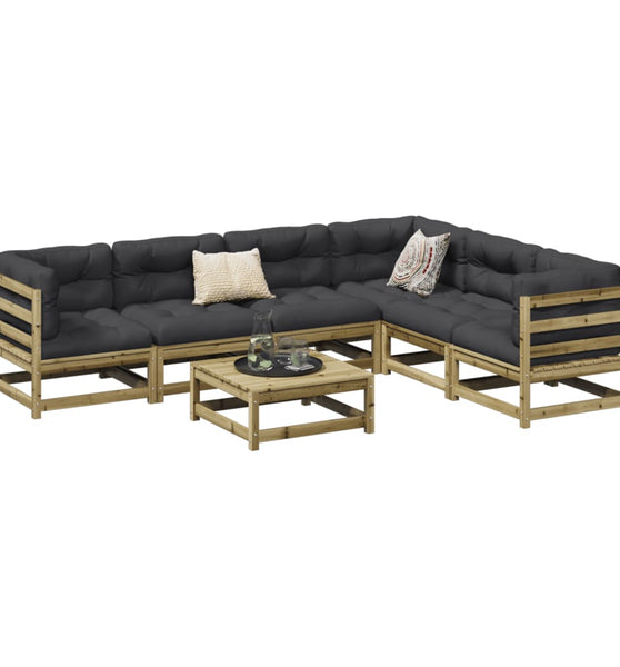 7-tlg. Garten-Sofagarnitur Kiefernholz Imprägniert