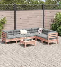 7-tlg. Garten-Sofagarnitur mit Kissen Massivholz Douglasie