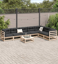 8-tlg. Garten-Sofagarnitur mit Kissen Massivholz Kiefer