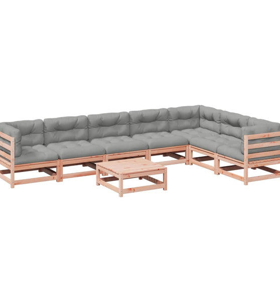 8-tlg. Garten-Sofagarnitur mit Kissen Massivholz Douglasie