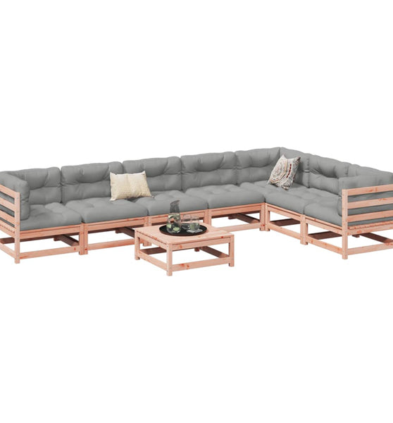 8-tlg. Garten-Sofagarnitur mit Kissen Massivholz Douglasie