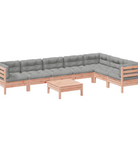 8-tlg. Garten-Sofagarnitur mit Kissen Massivholz Douglasie