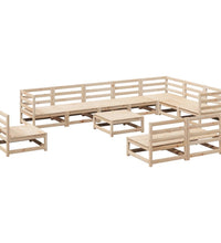 11-tlg. Garten-Sofagarnitur Massivholz Kiefer