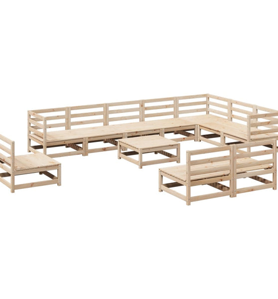 11-tlg. Garten-Sofagarnitur Massivholz Kiefer