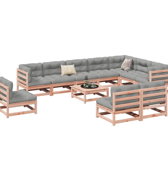 11-tlg. Garten-Sofagarnitur Massivholz Douglasie