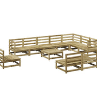 11-tlg. Garten-Sofagarnitur Kiefernholz Imprägniert