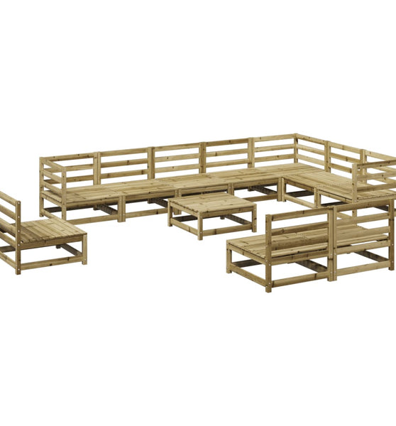 11-tlg. Garten-Sofagarnitur Kiefernholz Imprägniert