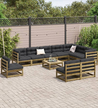 11-tlg. Garten-Sofagarnitur Kiefernholz Imprägniert