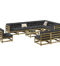 11-tlg. Garten-Sofagarnitur Kiefernholz Imprägniert