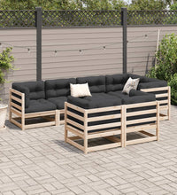 7-tlg. Garten-Sofagarnitur Massivholz Kiefer