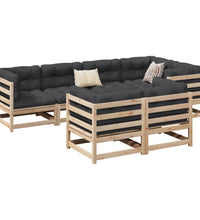 7-tlg. Garten-Sofagarnitur Massivholz Kiefer
