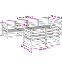 7-tlg. Garten-Sofagarnitur Kiefernholz Imprägniert