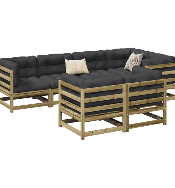 7-tlg. Garten-Sofagarnitur Kiefernholz Imprägniert