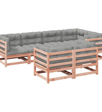 7-tlg. Garten-Sofagarnitur mit Kissen Massivholz Douglasie