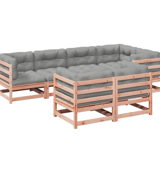 7-tlg. Garten-Sofagarnitur mit Kissen Massivholz Douglasie