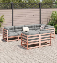 7-tlg. Garten-Sofagarnitur mit Kissen Massivholz Douglasie