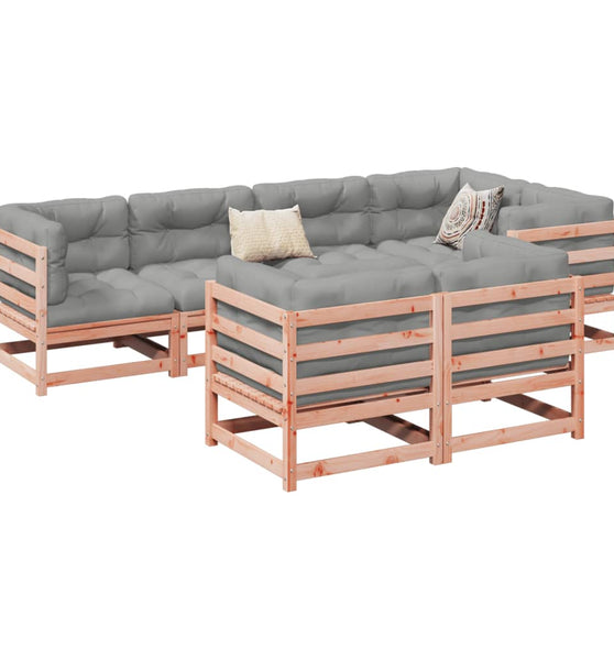 7-tlg. Garten-Sofagarnitur mit Kissen Massivholz Douglasie