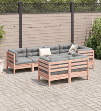 7-tlg. Garten-Sofagarnitur mit Kissen Massivholz Douglasie