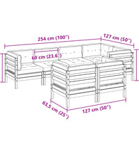 7-tlg. Garten-Sofagarnitur mit Kissen Kiefernholz Imprägniert