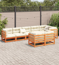 8-tlg. Garten-Sofagarnitur mit Kissen Wachsbraun Kiefernholz