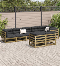 8-tlg. Garten-Sofagarnitur mit Kissen Kiefernholz Imprägniert