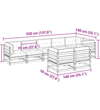 8-tlg. Garten-Sofagarnitur mit Kissen Kiefernholz Imprägniert
